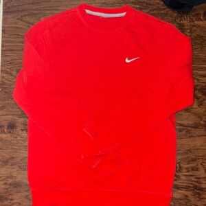 Nike Orange Crewneck with White Nike Swoosh